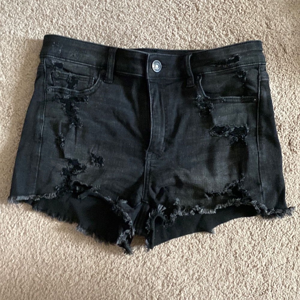American Eagle Black High Rise Shortie Shorts